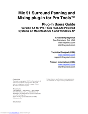 Avid Technology PRO TOOLS MIX 51 User Manual