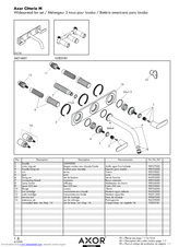 Axor Citterio M 34316XX1 Parts List