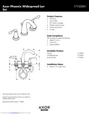 Axor Phoenix 17105XX1 Specification Sheet