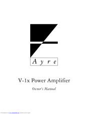 Ayre V-1x Owner's Manual