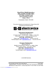 B&B Electronics 3PCI2 User Manual