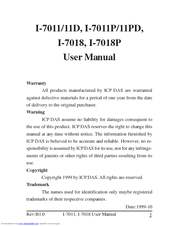 Icp Das Usa Network Device I-7011 User Manual