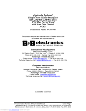 B&B Electronics 3PCIO1 User Manual