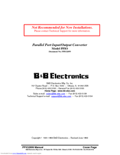 B&B Electronics Parallel Port Input/Output Converter PPIO User Manual