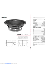 B&C Speakers Woofer 12 PS 32 Specifications