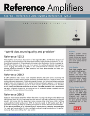 B&K Reference 200.1 Specification Sheet