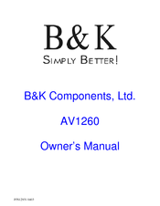 B&K AV1260 Owner's Manual