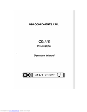 B&K CS-115 Operation Manual