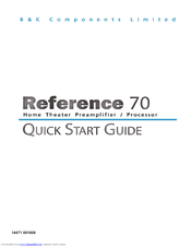 B&K Reference 70 HT 70 Quick Start Manual