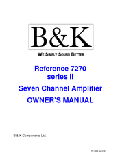 B&K Reference 7270 Series II Owner's Manual