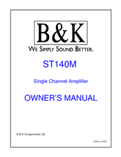 B&K ST140M Owner's Manual