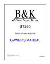 B&K ST260 Owner's Manual