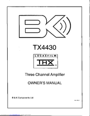 B&K TX4430 Owner's Manual