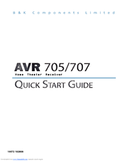 B&K AVR 707/705 Quick Start Manual