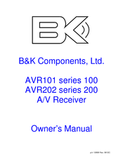 B&K AVR101 100, AVR202 200 Owner's Manual