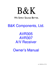 B&K AVR307 Owner's Manual