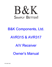 B&K AVR315 Owner's Manual