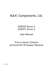 B&K AVR505 SERIES 2 User Manual