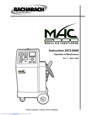 Bacharach 2072-0400 Operating And Maintenance Instructions Manual