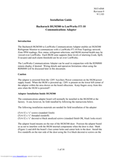 Bacharach LonWorks FT-10 Installation Manual