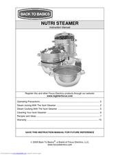 Back to Basics NUTRI STEAMER L5725A 01/09 Instruction Manual