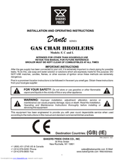 Bakers Pride C Installation And Operating Instructions Manual