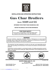 Bakers Pride GG-8 Installation And Operating Instructions Manual