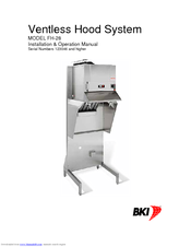 BKI Ventless Hood System FH-28 Installation And Operation Manual