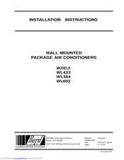 Bard WL423 Installation Instructions Manual