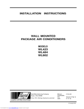 Bard WL602 Installation Instructions Manual