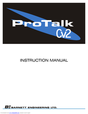 Barnett Engineering ProTalk CV2 Instruction Manual