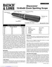 Bausch & Lomb DISCOVERER 78-1600 User Manual