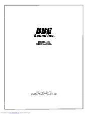 BBE 401 User Manual