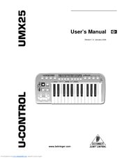 Behringer U-Control UMX25 User Manual