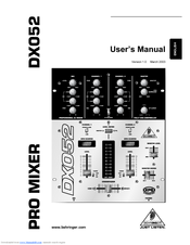 Behringer Pro Mixer DX052 User Manual