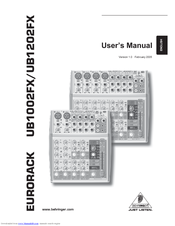 Behringer EURORACK UB1002FX User Manual