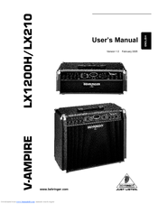 Behringer V Ampire Lx10h Manuals Manualslib