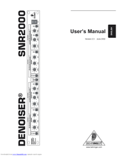 Behringer Denoiser SNR2000 User Manual