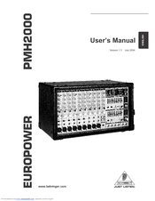 Behringer Europower PMH2000 User Manual