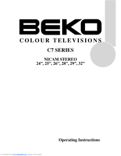Beko C7 Series Operating Instructions Manual