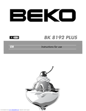 Beko BK 8192 PLUS Instructions For Use Manual