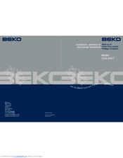 Beko CDA 645 F Installation, Operation & Food Storage Instructions