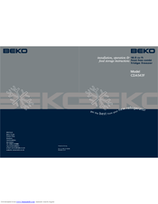 Beko CDA543F Installation, Operation & Food Storage Instructions