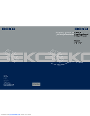 Beko FC 175F Installation, Operation & Food Storage Instructions