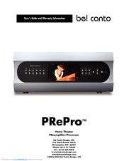 Bel Canto PReProTM User Manual