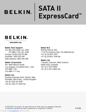 Belkin F5U239 - SATA II ExpressCard Storage Controller Serial User Manual