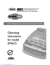 Beltronics Express 936 Operating Instructions Manual