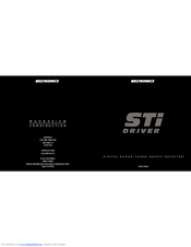 Beltronics STi Driver - STi Driver Radar Detector Owner's Manual