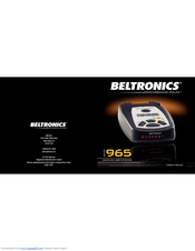 Beltronics BELV965 - Radar Detector With DSP High SENSIT Owner's Manual