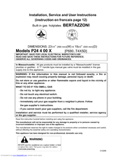 Bertazzoni P680..T4X5D Installation, Service And User Instructions Manual